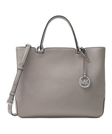 michael kors anabelle leather tote pearl grey